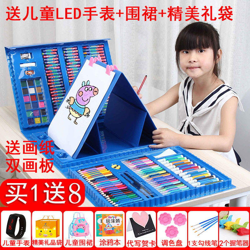Children&#039;s Drawing Board Gift Watercolor Pen Painting Kit Washable Color Pencil Drawing Color Pencil Writing Brush Wax Crayon Oil Pastels