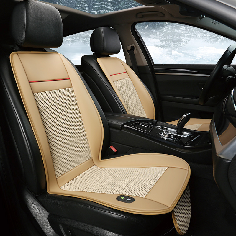 Car Ventilation Cushion Summer Seat Cool Pad Refrigeration Blowing Fan Breathable Cooling Seat Cushion 12v24v Ice Silk Mat