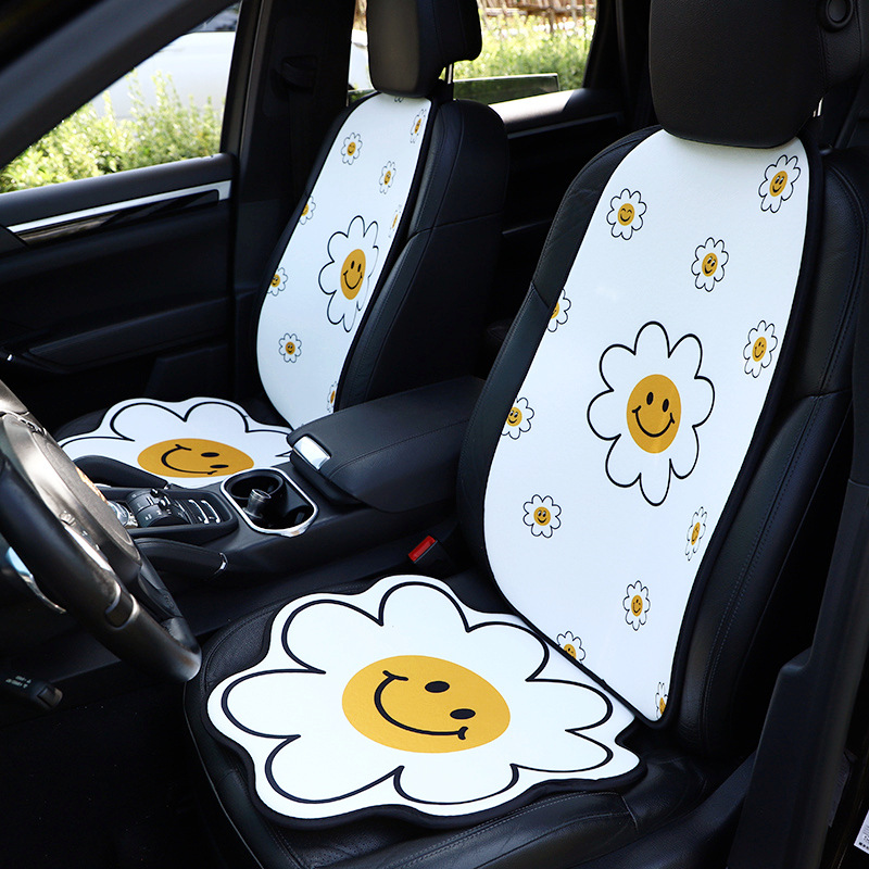 Car Cushion Summer Ice Silk SUNFLOWER Car Seat Cool Pad Fresh Non-Slip Breathable Mat Car Supplies