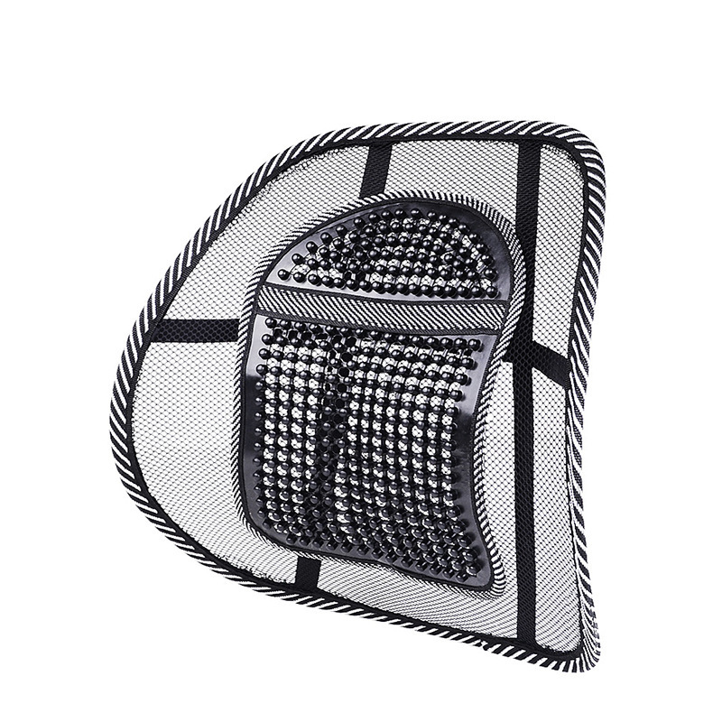 Car Summer Cool Breathable Leather Nail Lumbar Support Pillow Massage Waist Pad Back Office Seat Protection Mat Car Interior Accessory