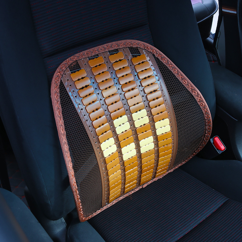 Car Summer Cool Breathable Leather Nail Lumbar Support Pillow Massage Waist Pad Back Office Seat Protection Mat Car Interior Accessory