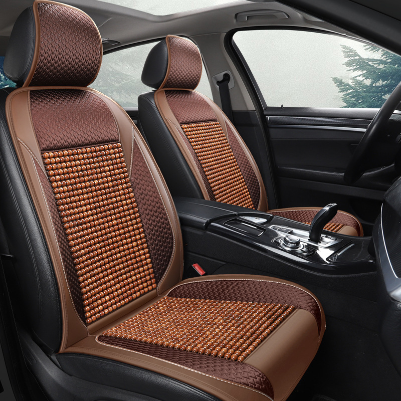 Factory Direct Supply Wooden Bead Car Cushion Half Pack Summer Breathable Seat Cushion Single Piece Summer Mat Seat Cushion Summer Ventilation Cool Pad