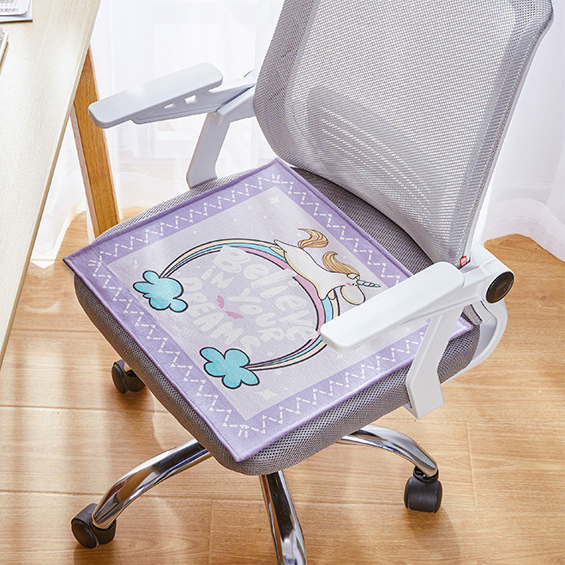 Stall Supply Summer Cartoon Ice Silk Cushion Office Breathable Cool Pad Dormitory Summer Mat Car Seat Cushion