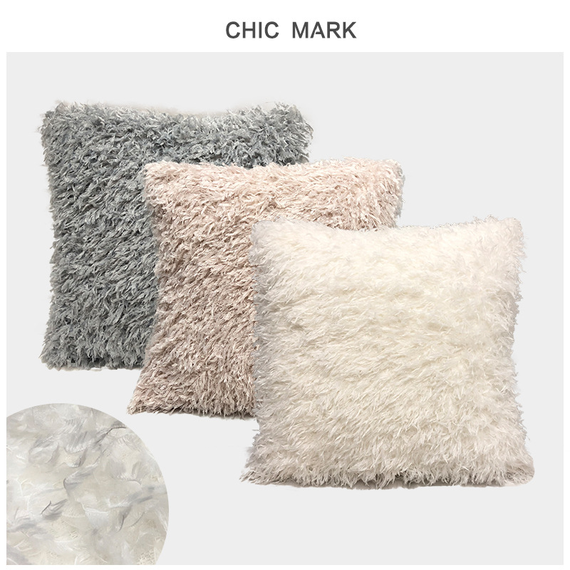 Amazon Hot Sale Home Cross-Border Nordic Instagram Style Solid Color Sofa Pillow Cover Office Lumbar Cushion Back Seat Cushion