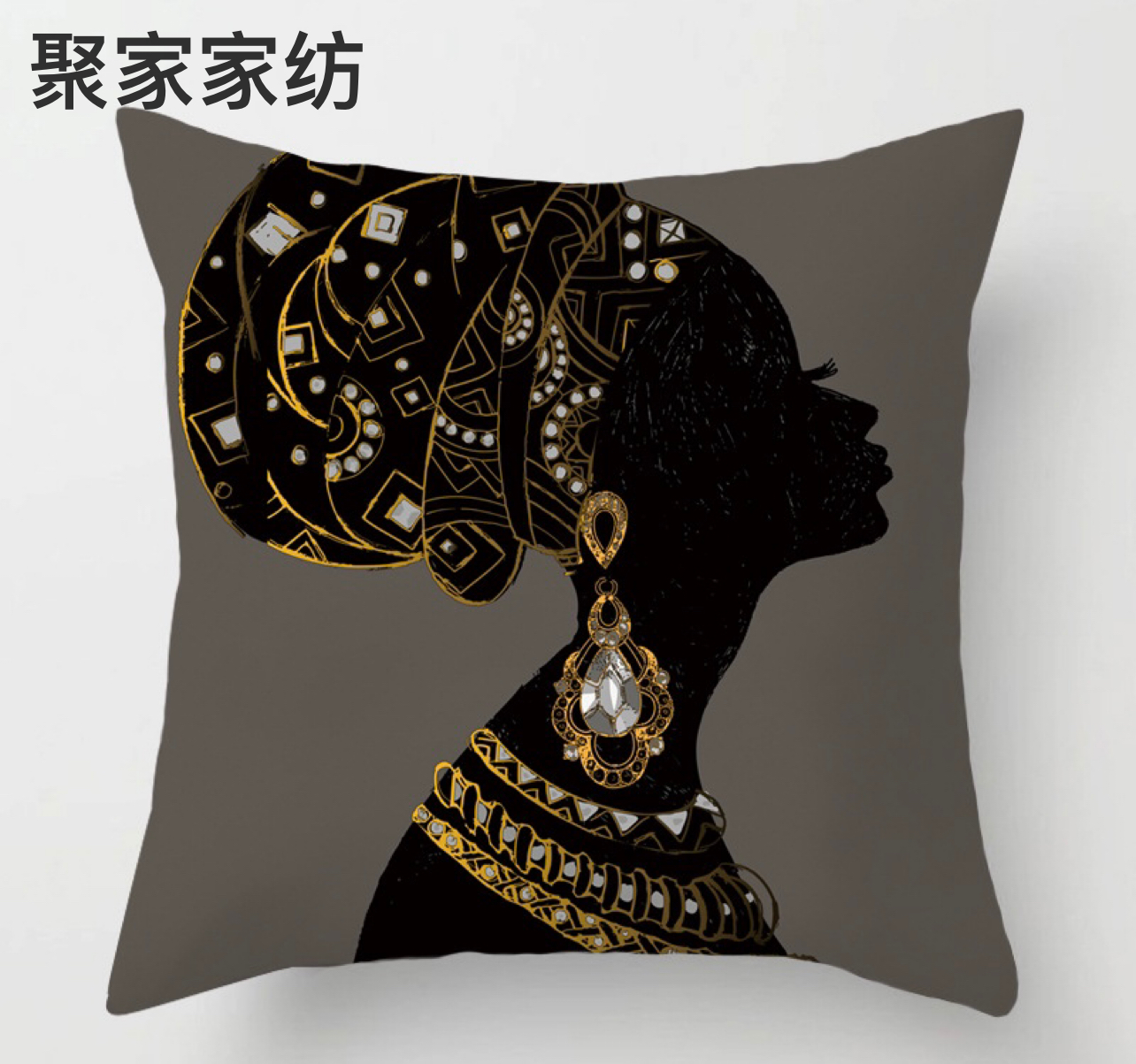 African Indian Beauty Waist Pillow Short Plush Sofa Cushion Office Sofas Pillow Back Seat Cushion Pillow Cover H