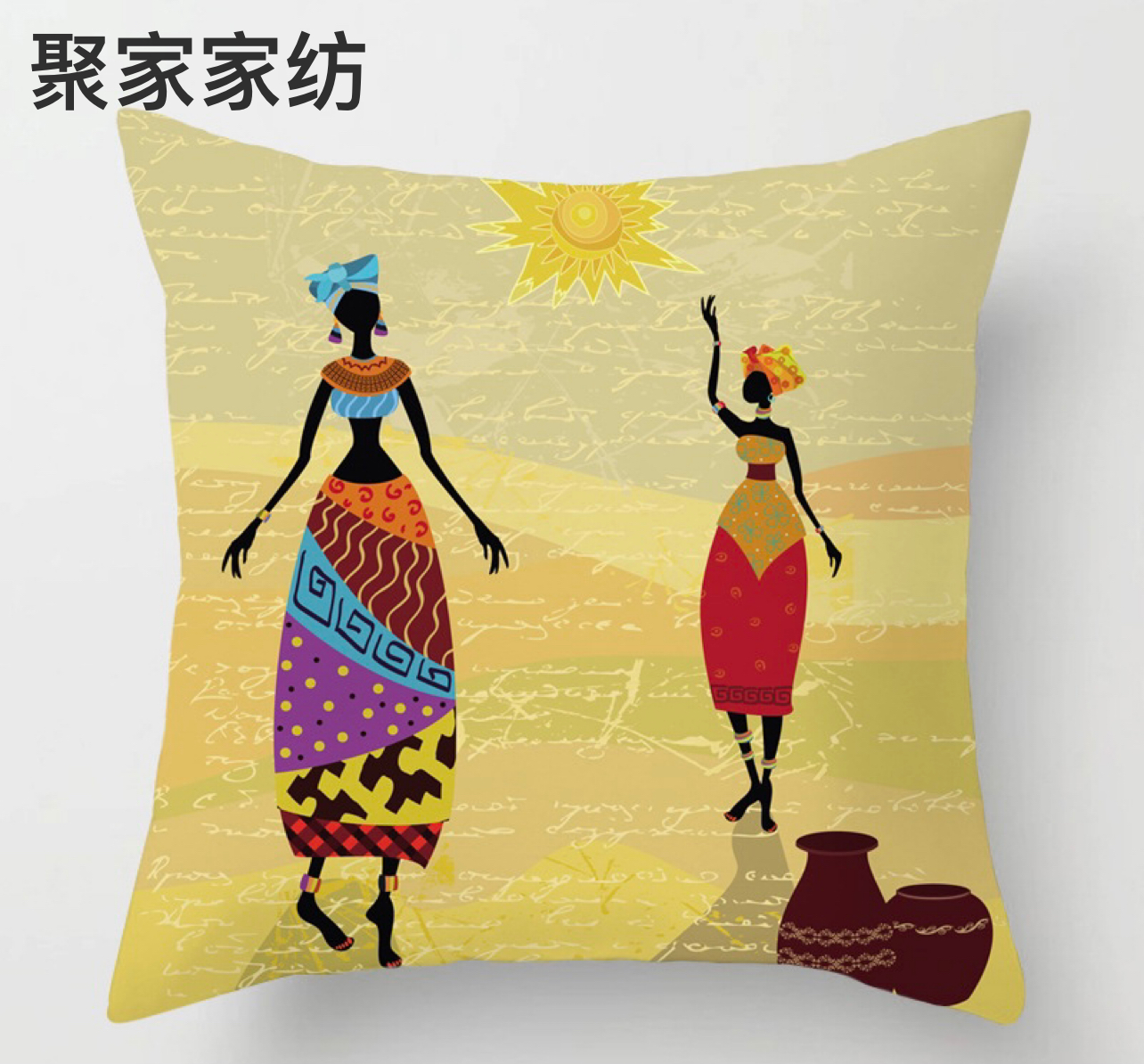 African Indian Beauty Waist Pillow Short Plush Sofa Cushion Office Sofas Pillow Back Seat Cushion Pillow Cover H