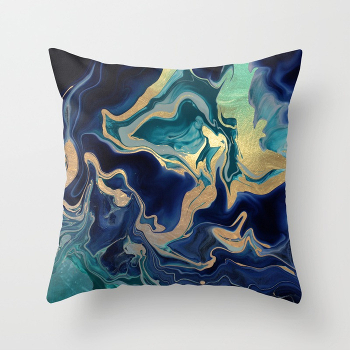Marble Texture Nordic Style Peach Skin Fabric Pillow Cover Graphic Customization Wholesale Modern Minimalist Back Seat Cushion