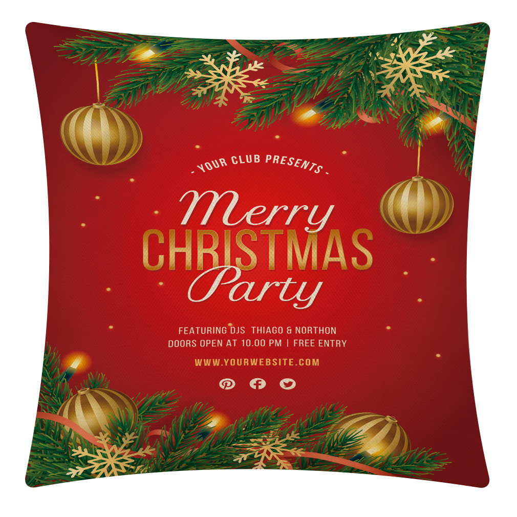 Amazon Cross-Border New Christmas Gift Home Cotton and Linen Cushion Case Car Cushion Couch Pillow Back Seat Cushion