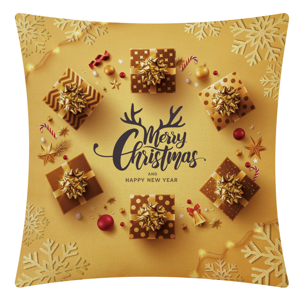 Amazon Cross-Border New Christmas Gift Home Cotton and Linen Cushion Case Car Cushion Couch Pillow Back Seat Cushion