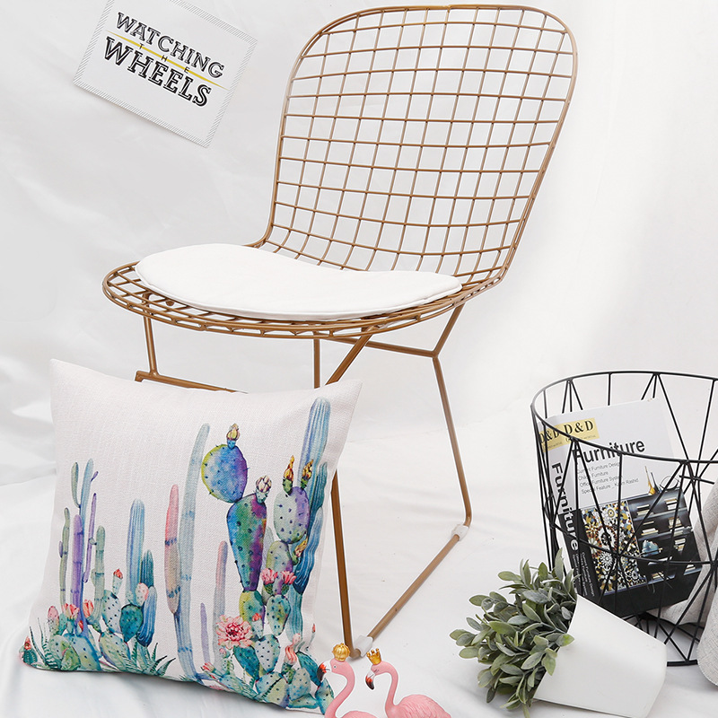 Nordic Ins Pillow Cushion Back Seat Cushion Artistic Green Plant Pillow Small Fresh Simple Style Public Room Lunch Break Cushion