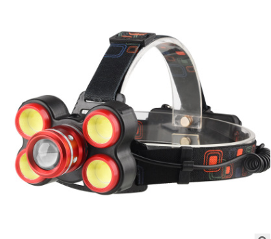 5 Headlights Night Fishing Lights High-Power Outdoor LED Headlights T6 Strong Light Rechargeable Headlights