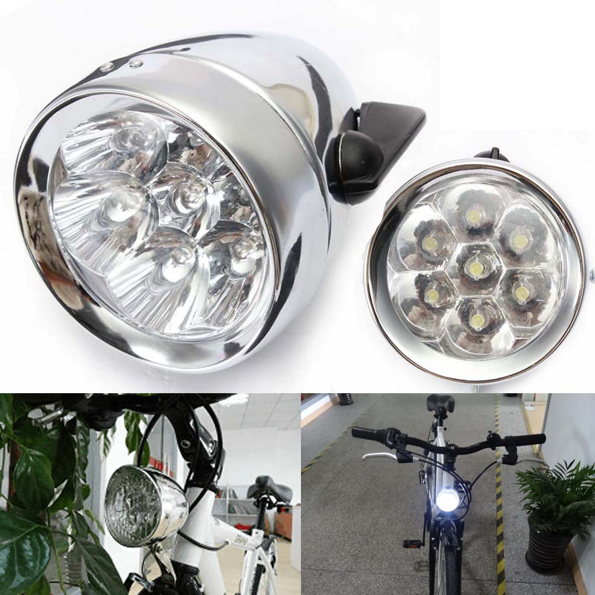 Wholesale bicycle headlights 7LED retro bicycle headlights before lighting retro flying bicycle headlights