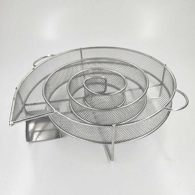 Cross-Border Spot Stainless Steel round Smoked Mesh Basket Cold Smoke Generator round Sawdust BBQ Smoked Barbecue Wire