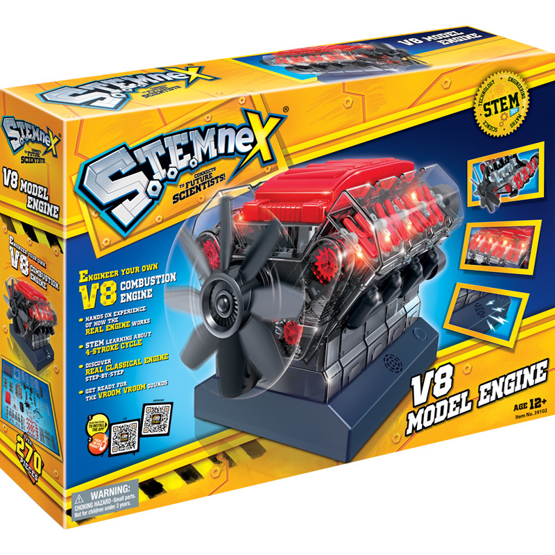 Stem Junior High School Science Experiment Technology Small Production Physical Toy Boy 12 Years Old Generator Model Engine V8
