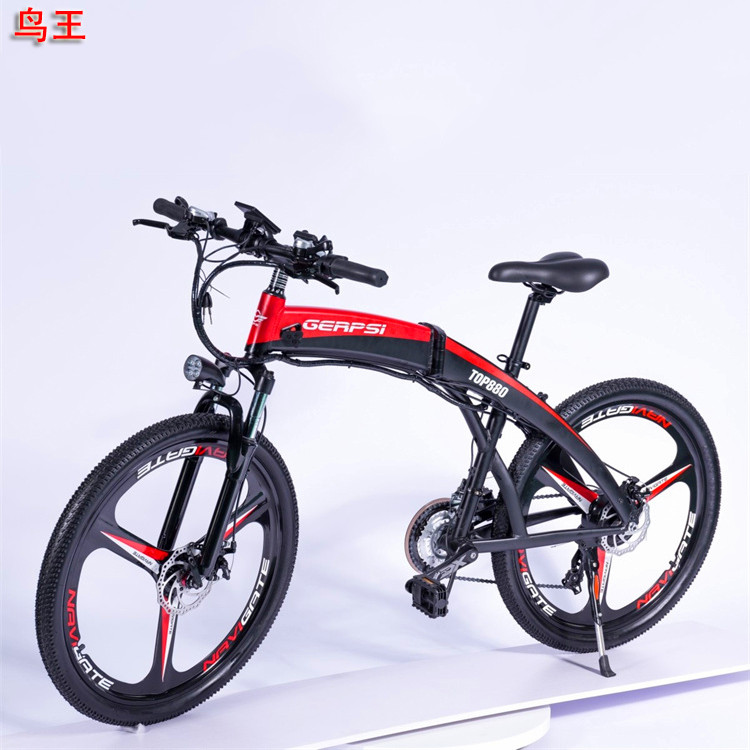 26 Inch Hidden Battery Folding Electric Bicycle Black 250W Brushless Motor Mountain Bike