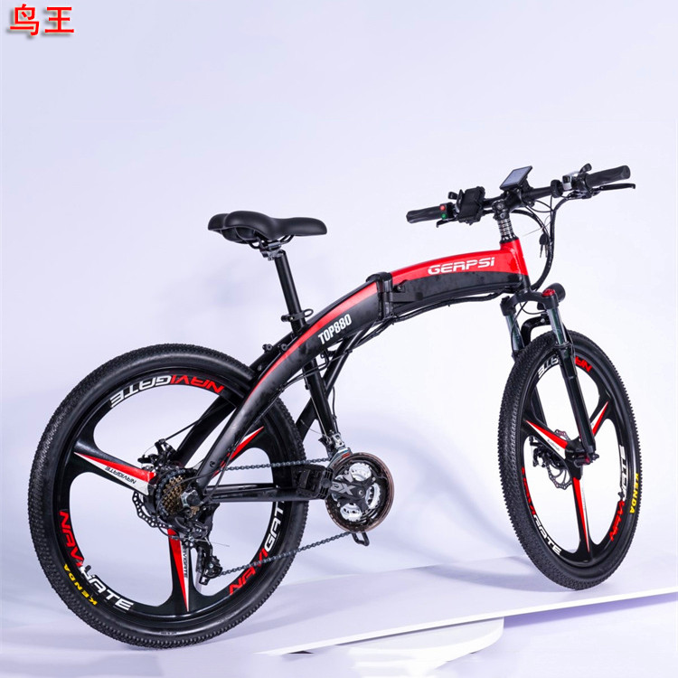 26 Inch Hidden Battery Folding Electric Bicycle Black 250W Brushless Motor Mountain Bike