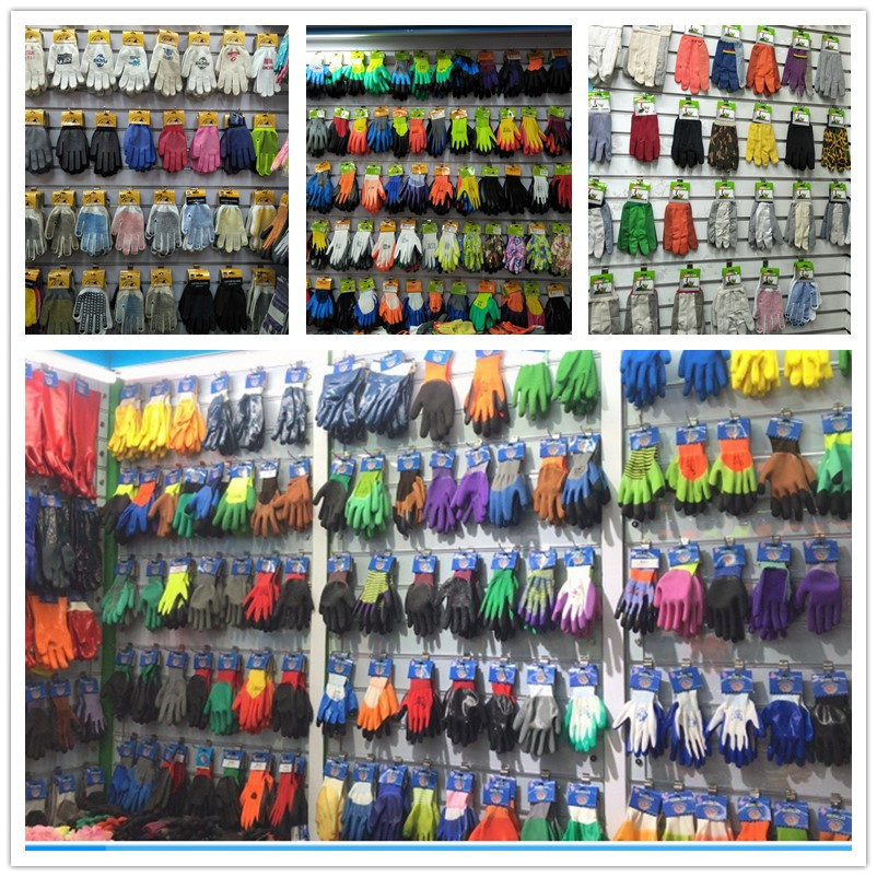 Sample Special Shooting Labor Protection Gloves Ding Qing Cotton Yarn Dispensing Nylon Wrinkle PVC Flat Hanging Semi-Hanging Pu Helmet Latex
