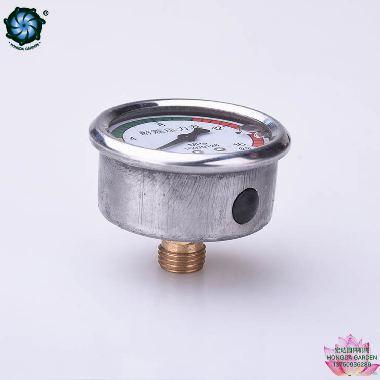 Three-cylinder high-pressure plunger pump primer general accessories shock resistance 12mpa circular pressure gauge long pressure gauge