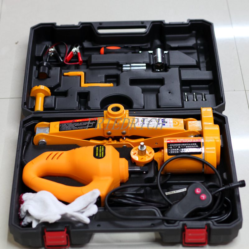 Portable 12V electric jack shear car jack electric tire socket wrench.