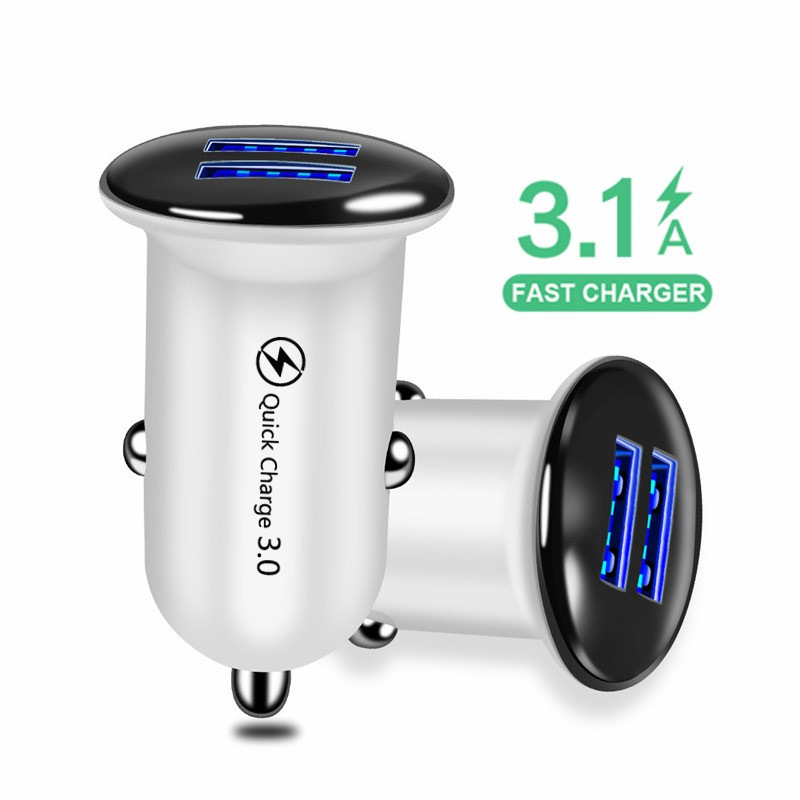 Qc3.0 Mini Car Charger Compact Portable USB Single Port Car Charger 12-24V Smart IC Fast Charge Car Charger