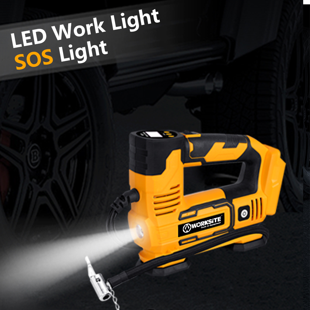 WORKSITE Customized Tire Inflator 20V Battery Air Pump Digit