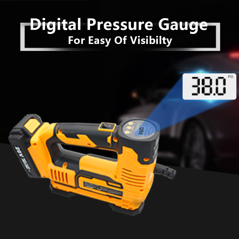 WORKSITE Customized Tire Inflator 20V Battery Air Pump Digit