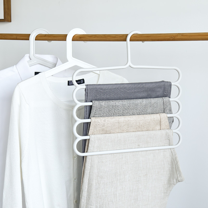 Pants Rack Pants Storage Rack Plastic Household MultiLayer AntiSlip Pants Support Wardrobe Pants Rack Trousers Rack