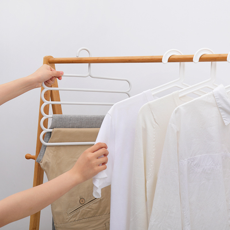 Pants Rack Pants Storage Rack Plastic Household MultiLayer AntiSlip Pants Support Wardrobe Pants Rack Trousers Rack