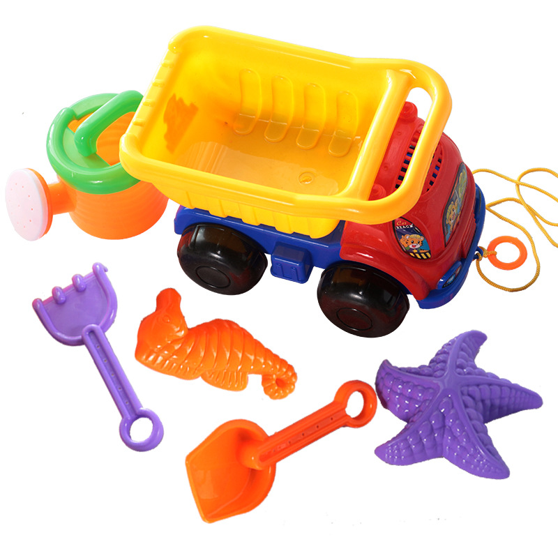 T 5-Piece Beach Car with Support Drawstring Children&#039;s Beach Set Toy Playing House Toy Wholesale Beach Toy