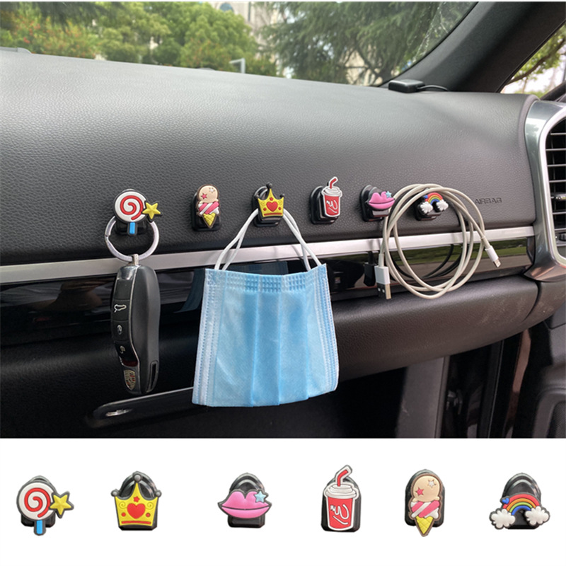 CAR Mini Car Hook Creative Cartoon Multifunctional Car Seat Back Car Front Adhesive Hook DIY