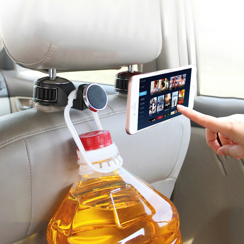 Universal Multifunctional Chair Back Hanging Storage Car Hook Car Rear Seat Magnetic Mobile Phone Bracket
