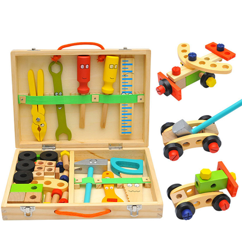 Children&#039;s Disassembly Toolbox Toy Screw Nut Assembly and Disassembly Assembly Puzzle Hands-on Assembly Boys and Girls