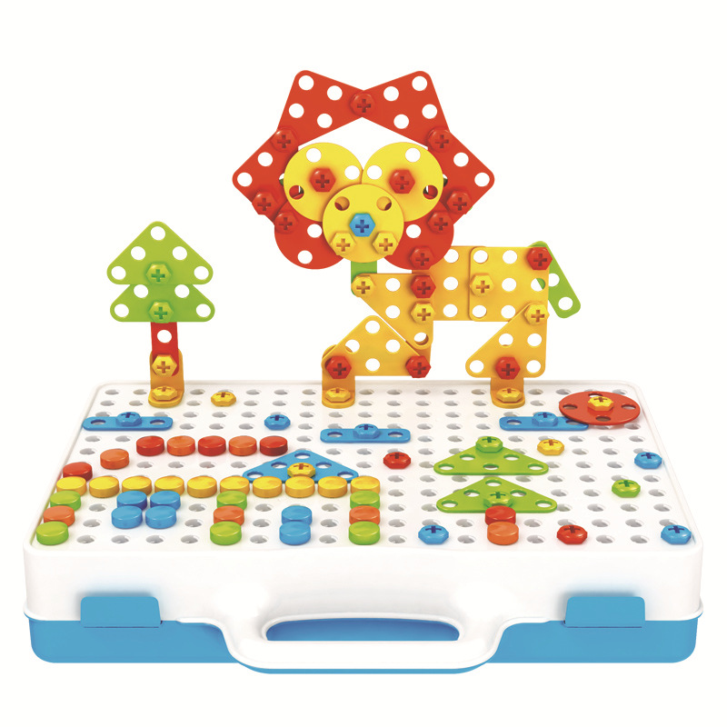 Electric Drill Assembled Puzzle Toy DIY Handson Screw Puzzle Early Education Nut Combination Demolition Building Blocks