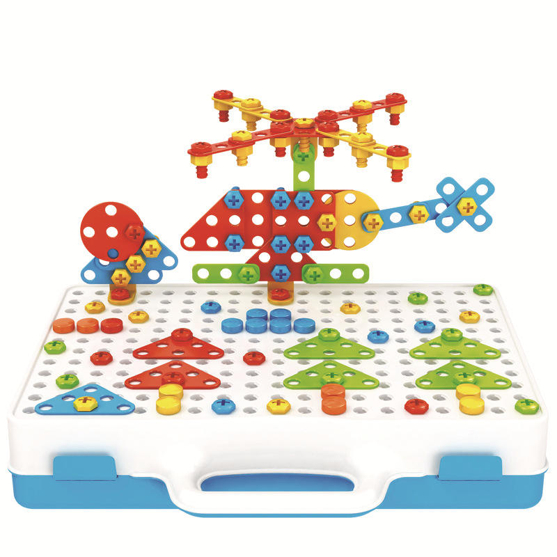Electric Drill Assembled Puzzle Toy DIY Handson Screw Puzzle Early Education Nut Combination Demolition Building Blocks