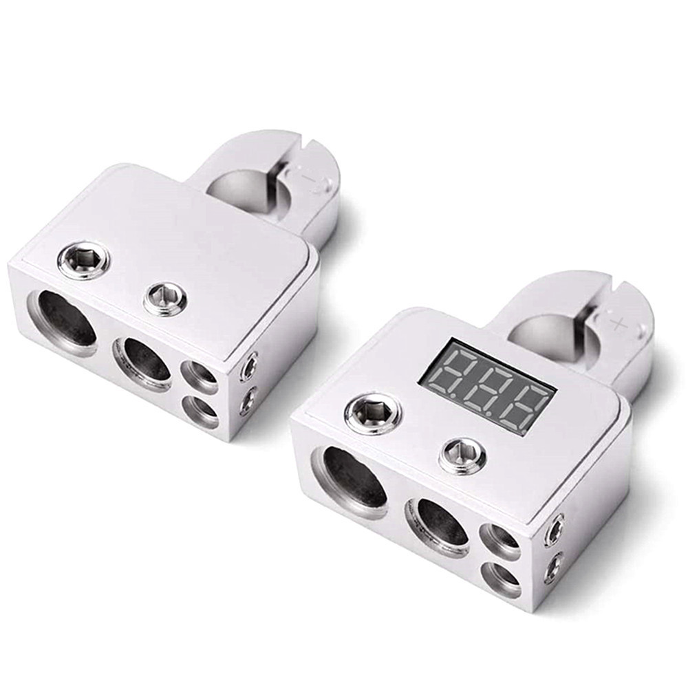 Amazon Hot Selling Car Audio Modified Car Battery Battery Head Battery Terminal Connector with Voltmeter