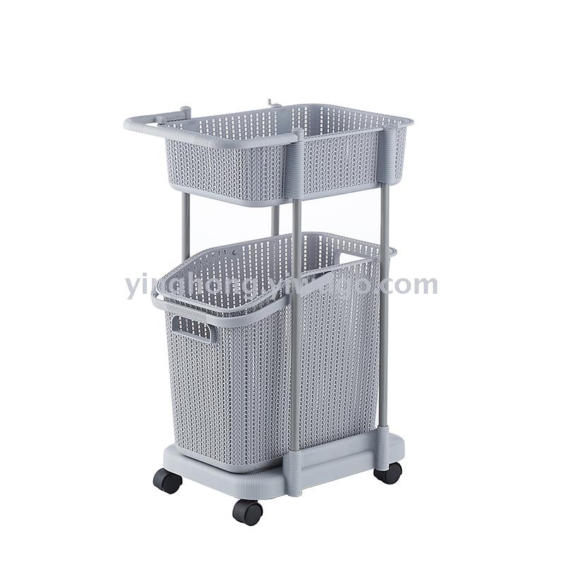 A245 multi-layer cart dirty laundry basket movable laundry basket storage basket belt pulley dirty laundry basket rack