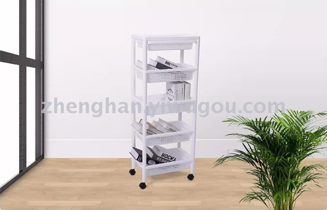 Multi - layer square shelf shelf kitchen and bathroom sundry storage shelf belt belt pulley