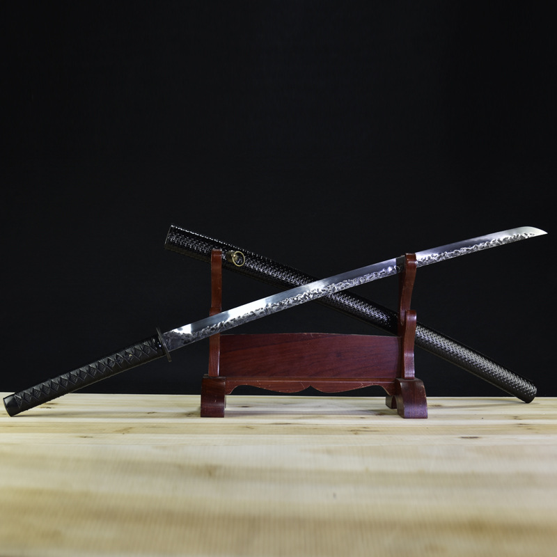 HandForged Hard Sword Japanese Bearing Sword High Manganese Steel Integrated Sword Decoration Crafts Not Open Blade