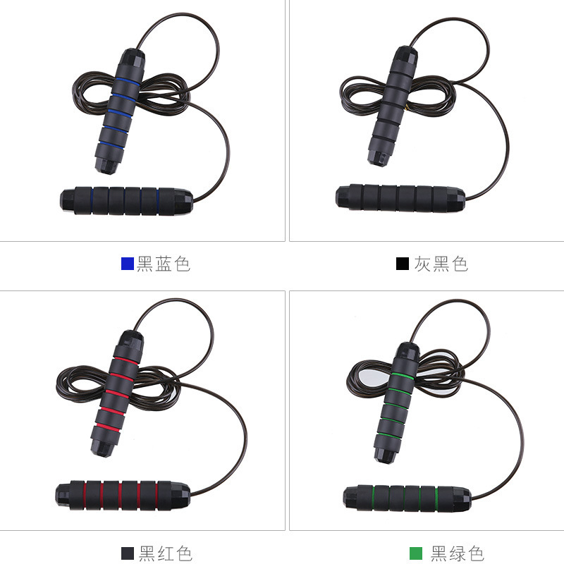 Amazon Hot Adult Weight-Bearing Steel Wire Jump Rope Fitness Exercise Student Senior High School Entrance Examination Bearing Jump Rope Factory Direct Sales