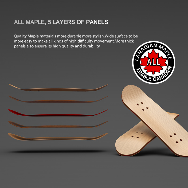 Factory Direct Sales Professional Five-Layer Maple Finger Skateboard Bearing Wheel Alloy Can Be Swing Bracket Pu Non-Slip Mat