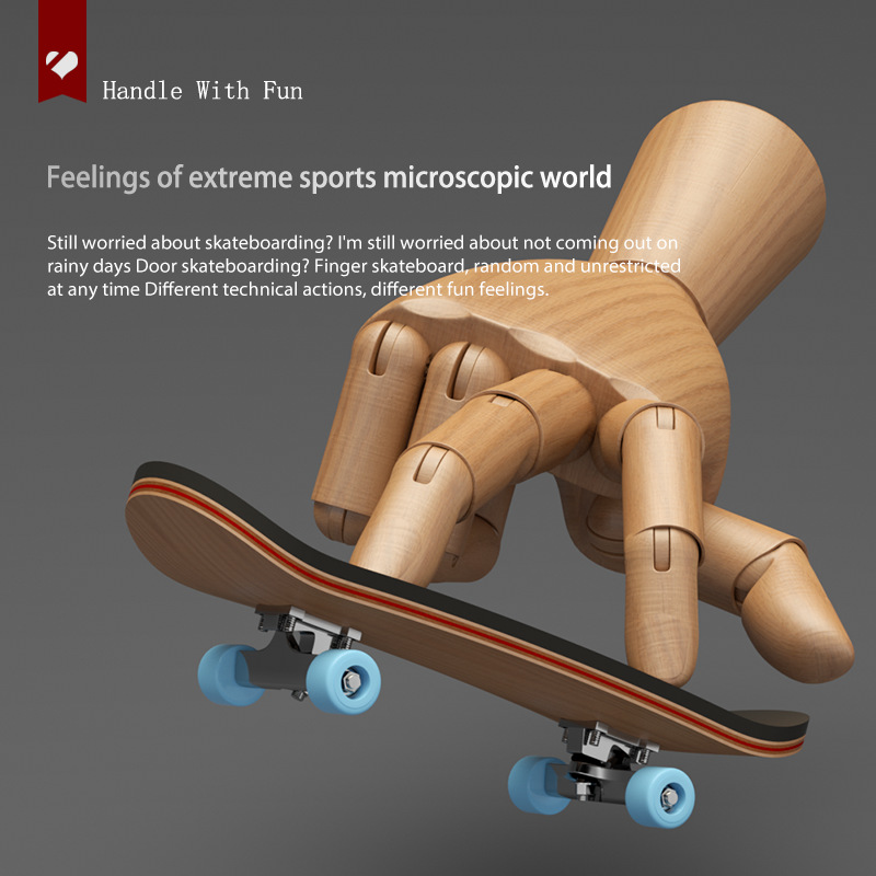 Factory Direct Sales Professional Five-Layer Maple Finger Skateboard Bearing Wheel Alloy Can Be Swing Bracket Pu Non-Slip Mat