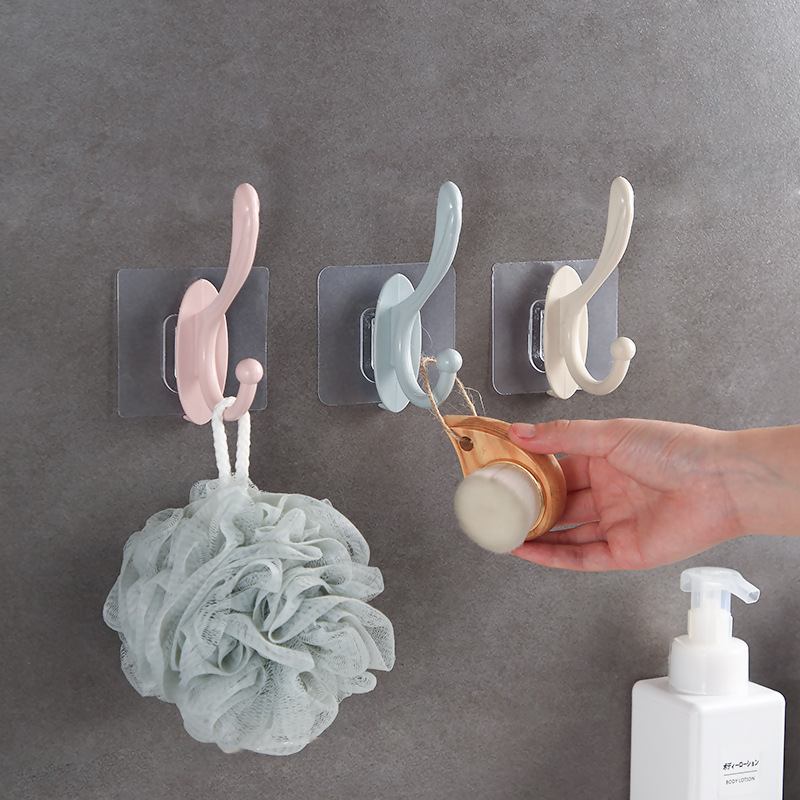 After the door hook without holes hang coat hook multi-function strong load-bearing wall paste no trace stick