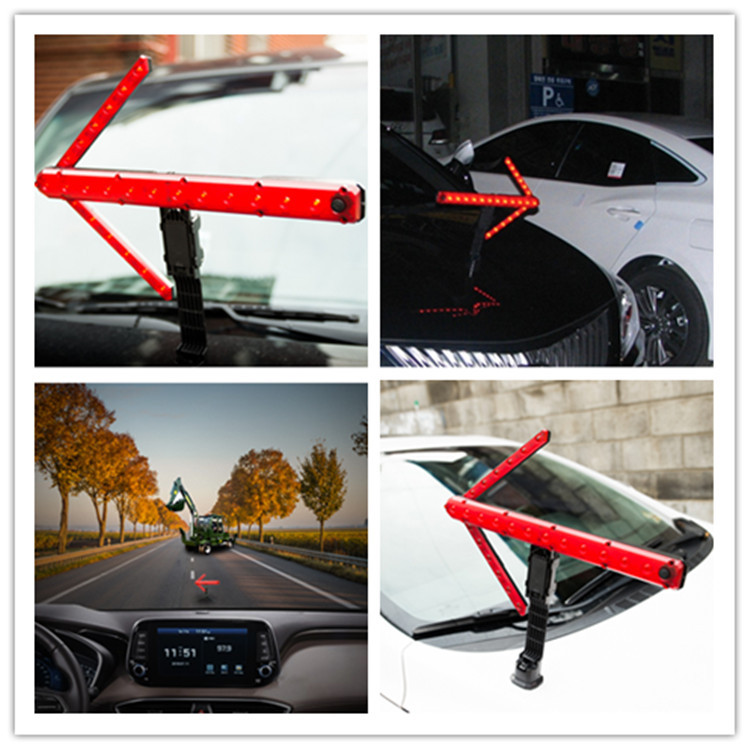Original Magnetic Waterproof LED Car Safety Warning Sign Handheld Tripod Standing Strobe Traffic Steering Warning Light