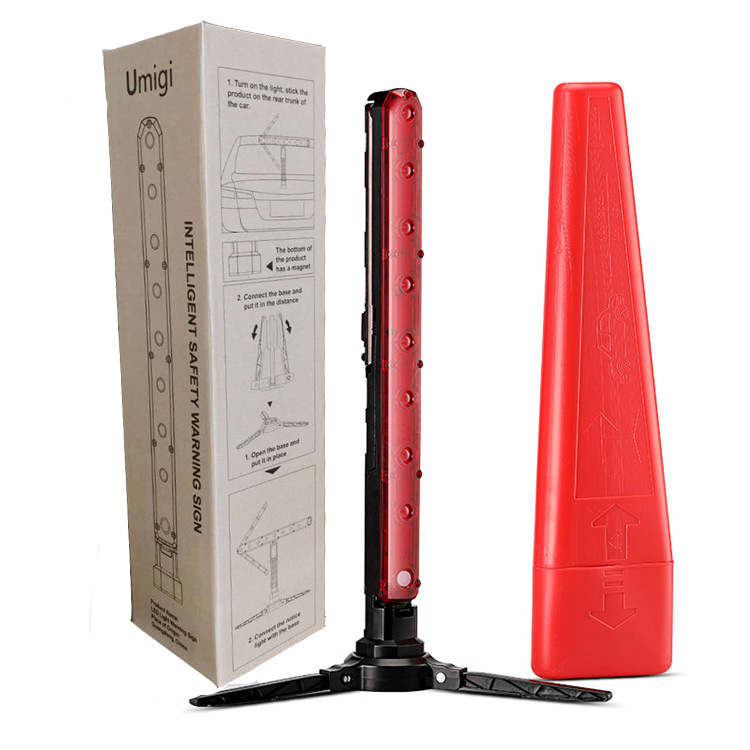 Original Magnetic Waterproof LED Car Safety Warning Sign Handheld Tripod Standing Strobe Traffic Steering Warning Light
