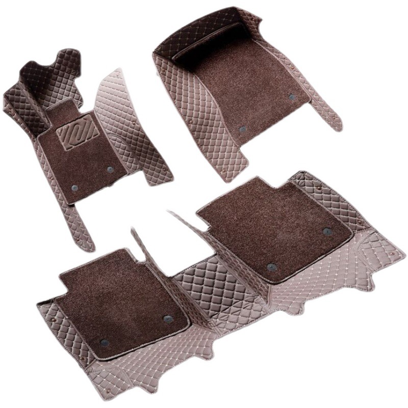 Car Foot Mats Leather Can Be Customized for Various Models Double-Layer Fully Enclosed Foot Mat Factory Wholesale Car Foot Mat