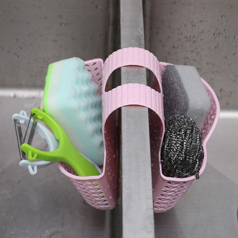 Kitchen Sink Drainage Basket Japanese-Style Simple Hollow-out Hanging Bag Multi-Functional Plastic Storage Basket Sundries Storage Finishing