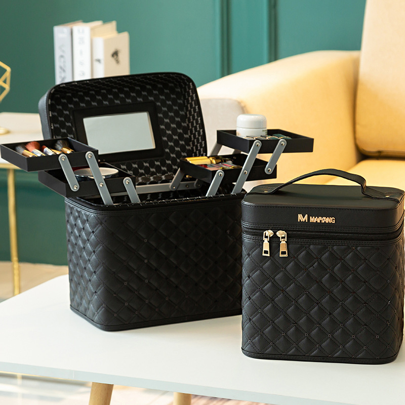 Cosmetic Bag 2020 New Home Large Capacity Portable Portable Cosmetics Storage Box Multi-Functional Multi-Layer Cosmetic Case