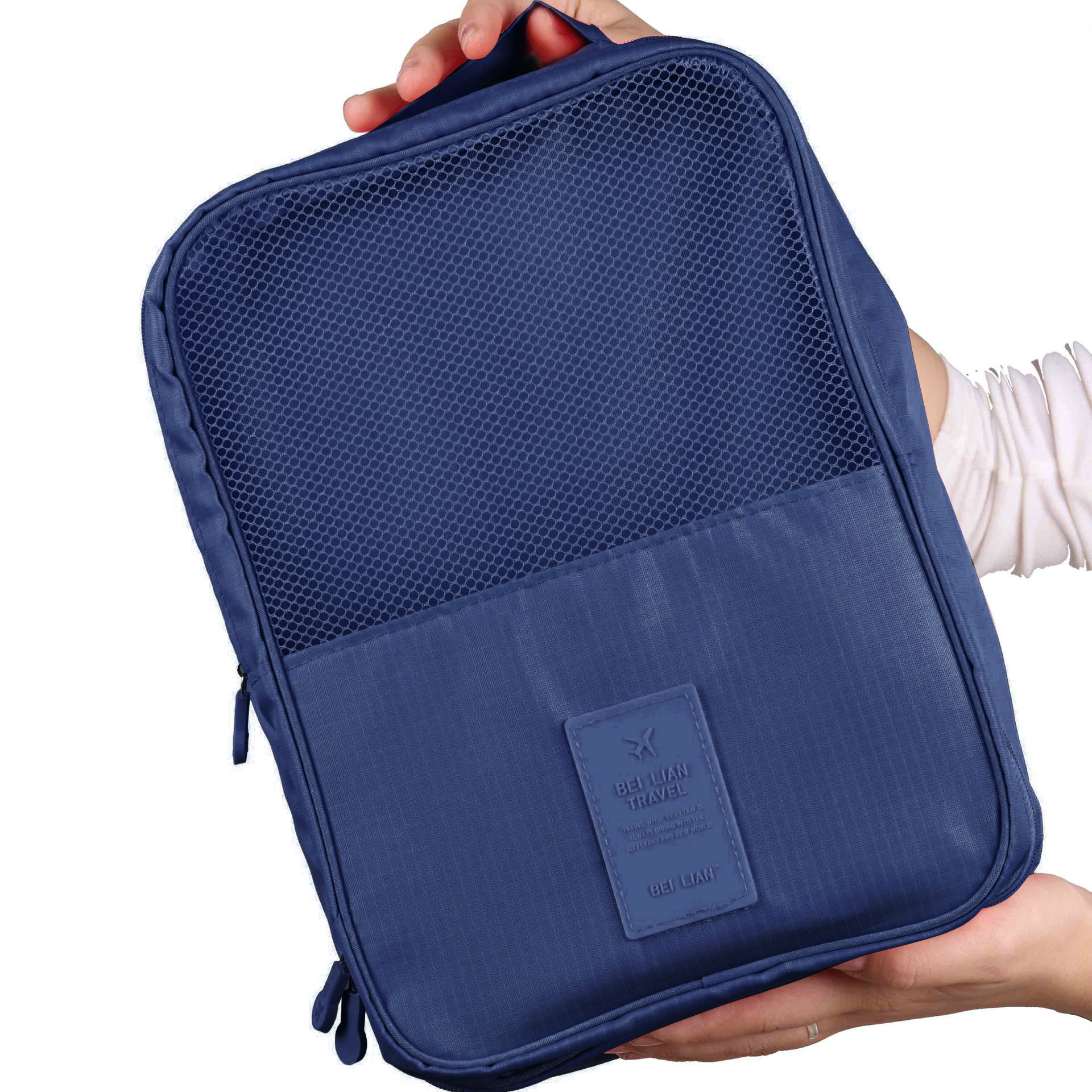 Or Oxford Visible shoe storage bag as travel shoe finishing bag portable multi-functional 3-seat shoe bag