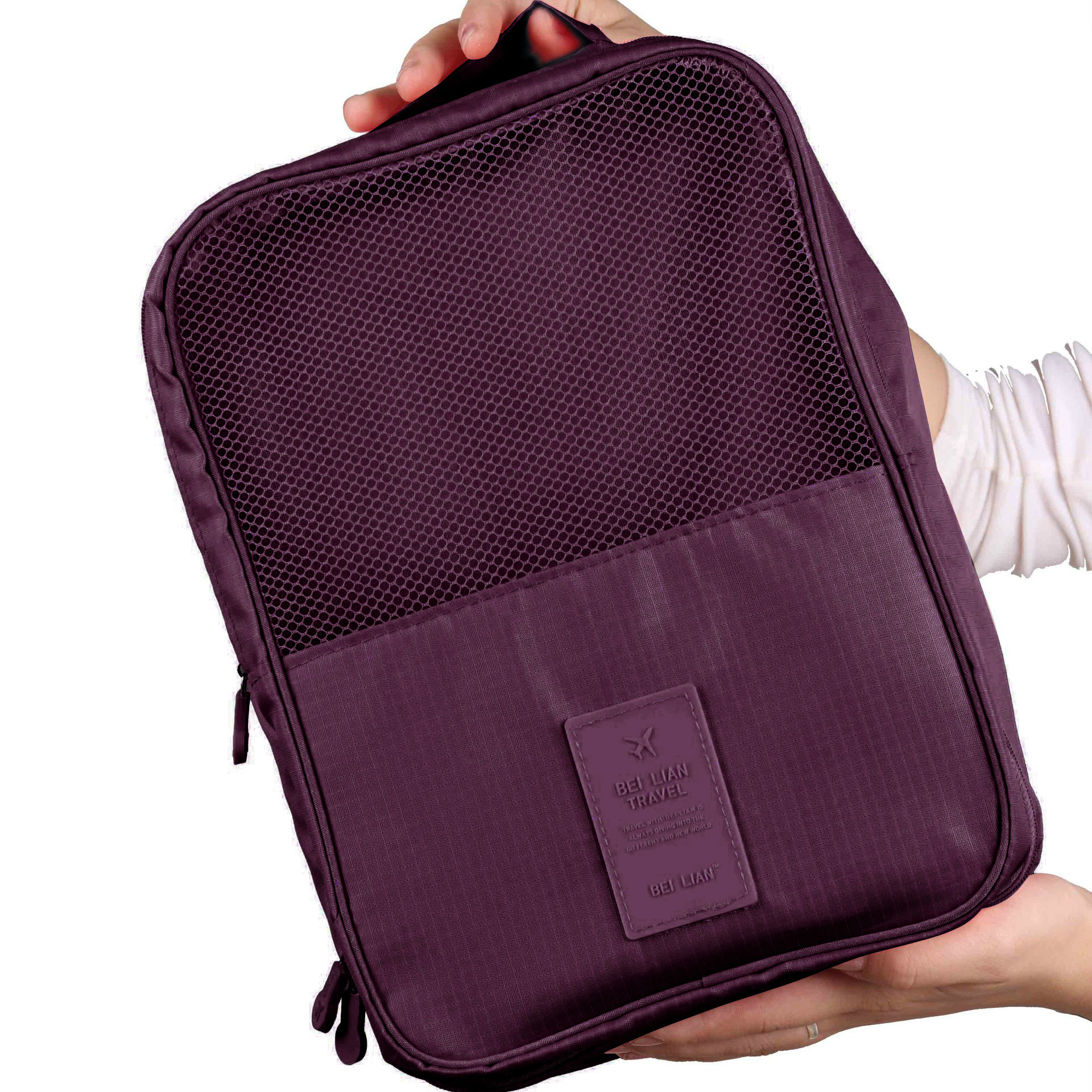Or Oxford Visible shoe storage bag as travel shoe finishing bag portable multi-functional 3-seat shoe bag