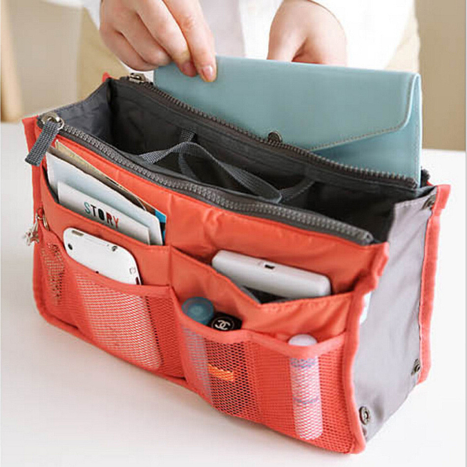 New Korean Style Double Zipper Bag Middle Bag Storage Bag Hand-Carrying Multifunctional Makeup Multi Functional Bag